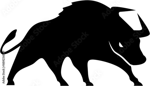 vector illustration of a silhouette of bulls