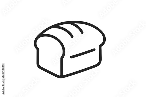 Simple Linear Icon of Bread, Minimalistic Bread Loaf Outline, Vector Cartoon Illustration for Web Design, Apps, Social Media, Banners, and Graphic Projects