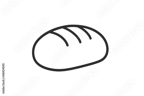 Simple Linear Icon of Bread, Minimalistic Bread Pictogram for Web and Graphic Design, Apps, Banners, Social Networks, Cards, Vector Cartoon Illustration, Bakery Symbol