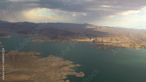 Grand Canyon, Arizona, EUA, sunset, desert, rock, valley, mountain, water, aerial