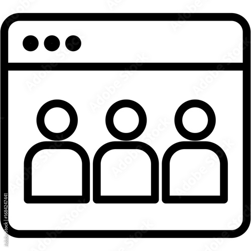 Web Conference Line Icon of Virtual Hangout Spaces Icon Set