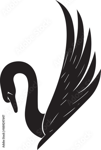 Love and beauty in a vector illustration of a heart with an angel's wings, a graceful bird symbol