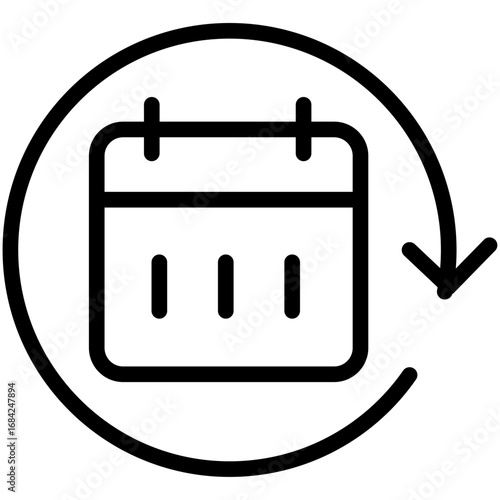 Recurring Event Line Icon of Event RSVPs & Planning Tools Icon Set