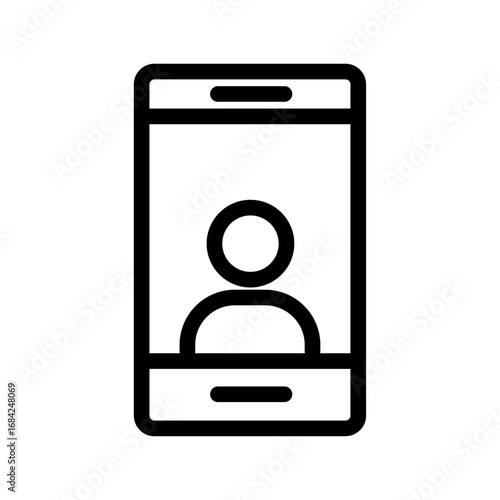 Mobile Friendship Line Icon of Online Friendship Dynamics Icon Set