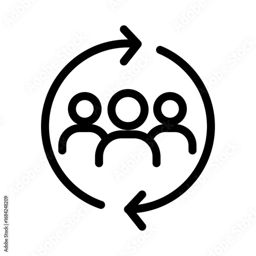Consensus Cycle Line Icon of Group decision-making Apps Icon Set