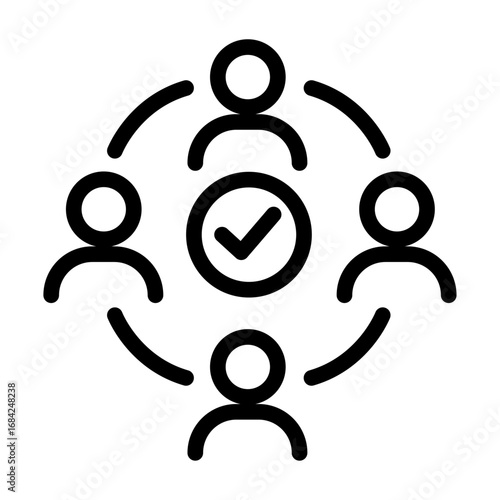 Voting Circle Line Icon of Group decision-making Apps Icon Set