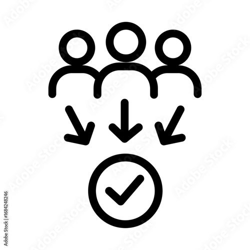 Group Polling Line Icon of Group decision-making Apps Icon Set