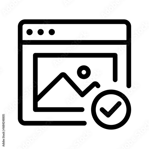 Image Approval Line Icon of Freelancer Portfolio Tools & Builder UI Icon Set