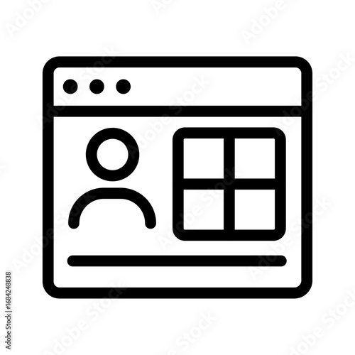 Portfolio Layout Line Icon of Freelancer Portfolio Tools & Builder UI Icon Set