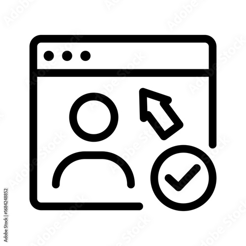 Verified Profile Line Icon of Freelancer Portfolio Tools & Builder UI Icon Set