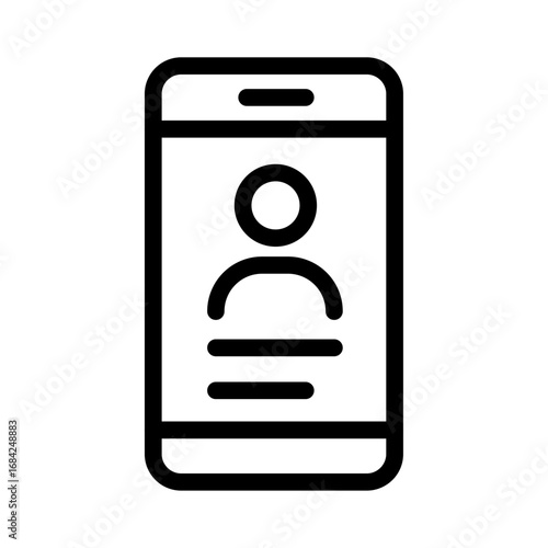 Mobile Portfolio Line Icon of Freelancer Portfolio Tools & Builder UI Icon Set