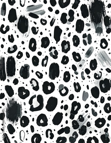 Abstract black and white animal print