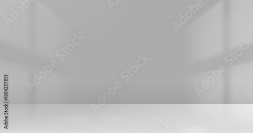 Grey background,Studio wall with shadow on podium for product display,Empty interior kitchen room with light on 3d beige floor,Backdrop background mockup scene blur sunlight gradient on cream colour
