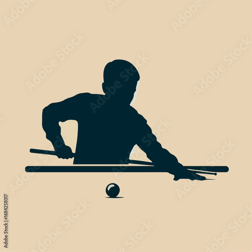 vector illustration of a snooker player