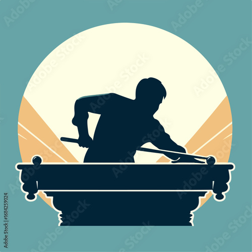 vector illustration of a snooker player