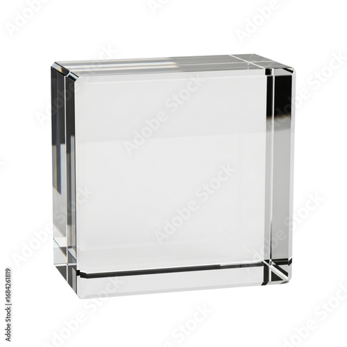 Modern, minimalist 3D glass plate, perfect for mockups, branding and personal or professional projects, isolated on a solid white background.