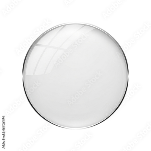 Modern, minimalist 3D glass plate, perfect for mockups, branding and personal or professional projects, isolated on a solid white background.