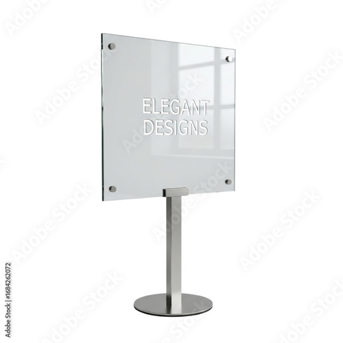 Modern, minimalist 3D glass plate, perfect for mockups, branding and personal or professional projects, isolated on a solid white background.