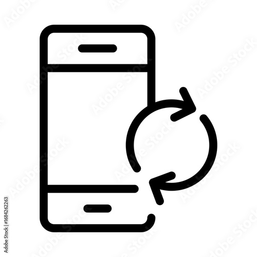 Mobile Sync Line Icon of Cross-platform Syncing Icon Set