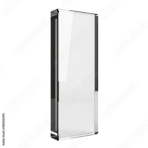 Modern, minimalist 3D glass plate, perfect for mockups, branding and personal or professional projects, isolated on a solid white background.