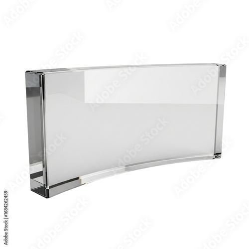 Modern, minimalist 3D glass plate, perfect for mockups, branding and personal or professional projects, isolated on a solid white background.