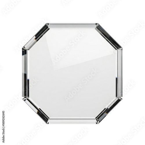 Modern, minimalist 3D glass plate, perfect for mockups, branding and personal or professional projects, isolated on a solid white background.