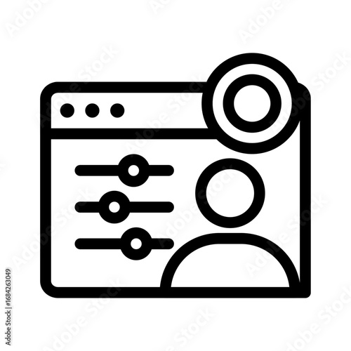Stream Settings Panel Line Icon of Livestream Setup & Overlays Icon Set