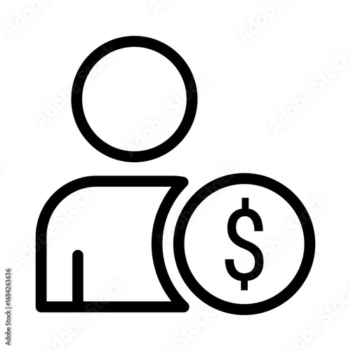 User Contribution Line Icon of Micro-payments & Tipping Icon Set
