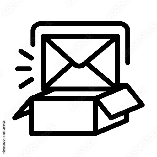 Email Cleanup Line Icon of Digital Decluttering Tools Icon Set