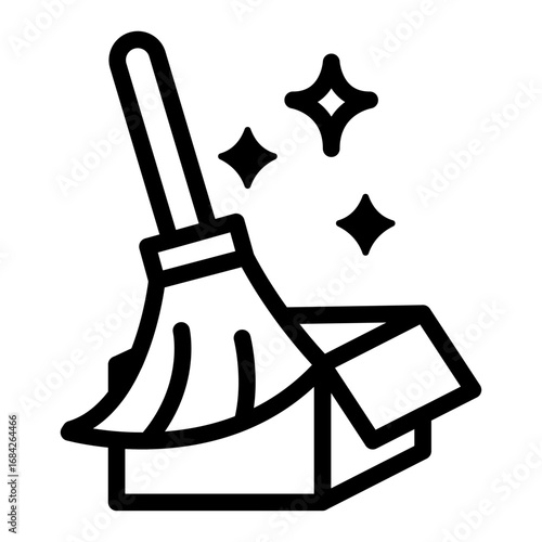 Clear Junk Line Icon of Digital Decluttering Tools Icon Set
