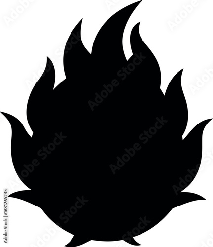 Jagged Black Dragon Fruit Silhouette Vector