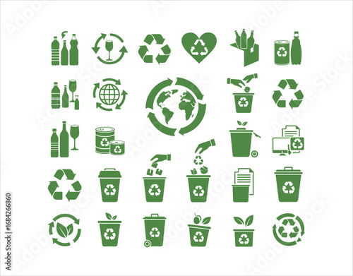 Vector of a recycle icon. A symbol for recycling that's isolated.