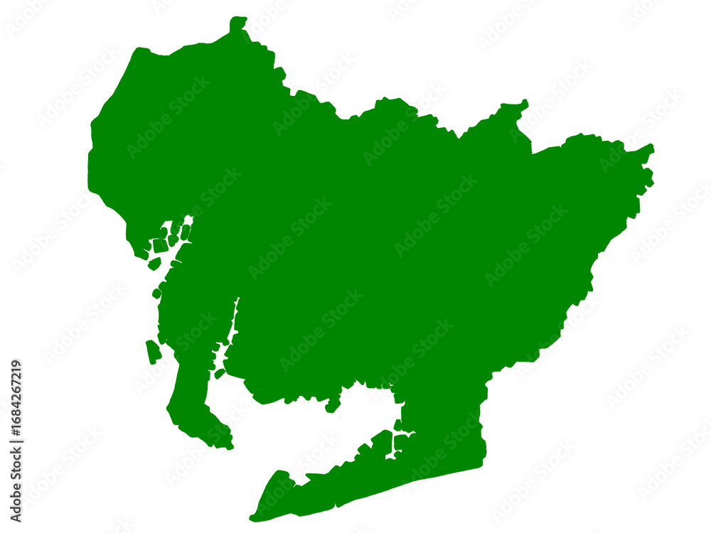 Obraz premium 愛知県の地図（グリーン）