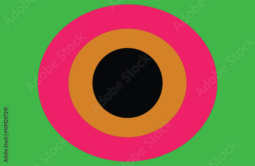 Concentric Circles With Black Pink And Orange On Green Background target bullseye