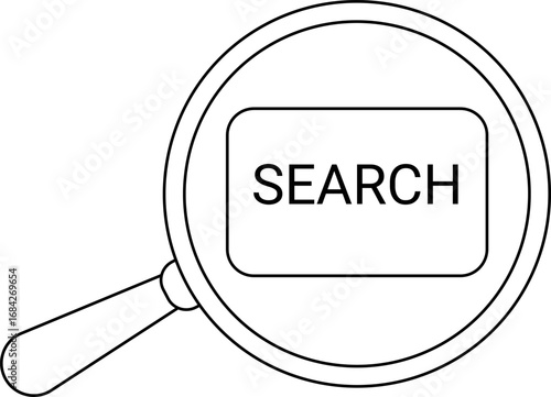 magnifying glass icon and search button icon with white background