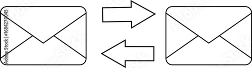 icon sending messages to each other with a white background
