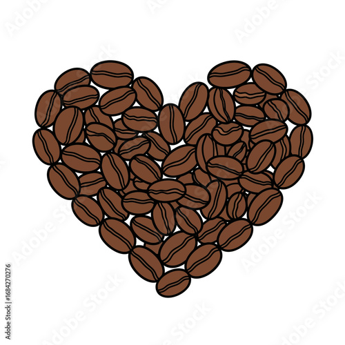 Coffee Beans Arranged in a Heart Shape A Symbol of Love for Coffee