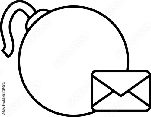 bomb icon and message icon with white background