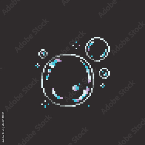 this is pixel art bubble with colorful color and black background this item good for presentations,stickers, icons, t shirt design,game asset,logo and your project.