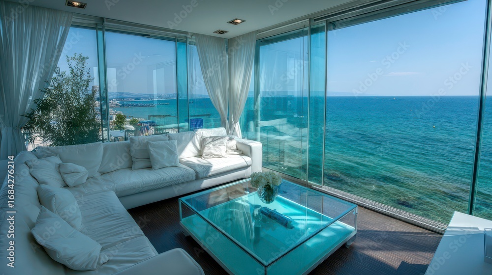 Fototapeta premium Luxury Apartment Sea View | Coastal Living & Interior Design