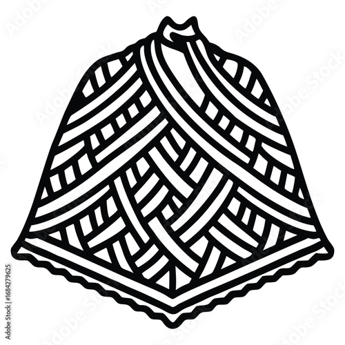 A silhouette icon of a knitted blanket