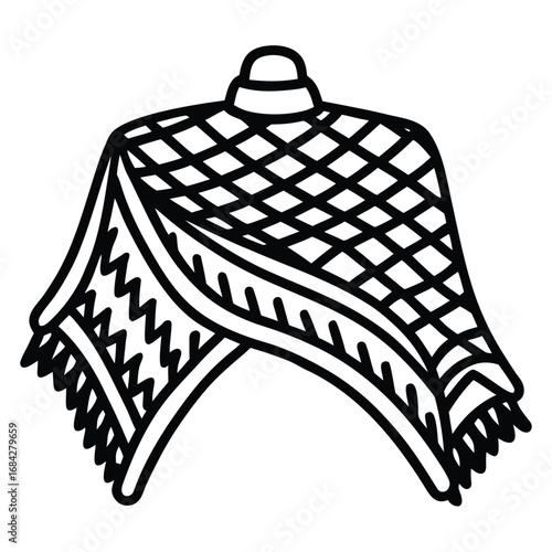 A silhouette icon of a knitted blanket