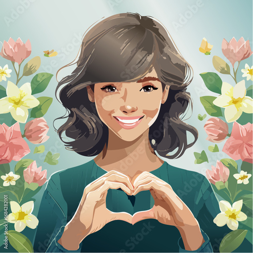 The Gentle Gesture. A beautiful, ultra-realistic portrait of a young girl with a kind and gentle expression.

