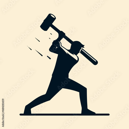 hammer thrower vector illustration