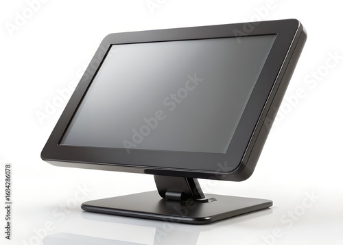 Black Touchscreen Monitor on White Background for Point of Sale Systems