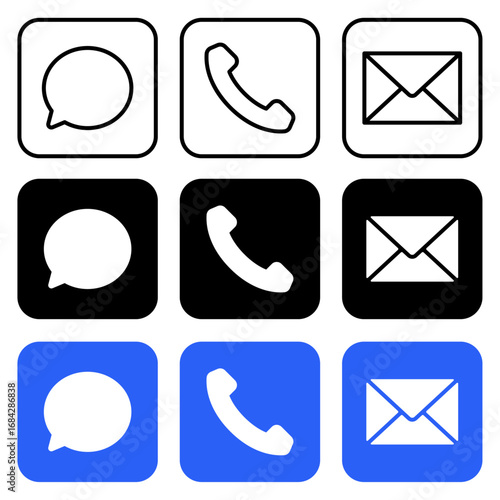 Contact square buttons