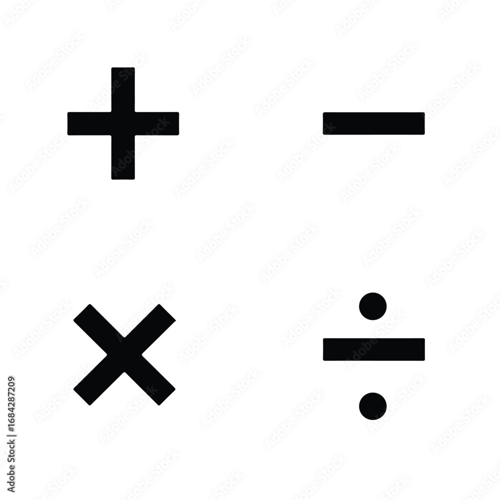 Obraz premium Basic math symbols on a white background