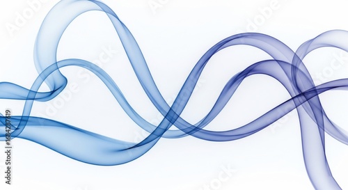Abstract Smoke Trails: Elegant and ethereal trails of blue and purple smoke dance and intertwine against a clean, minimalist backdrop, creating a sense of movement, fluidity, and artistic expression.