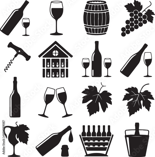 wine icons set