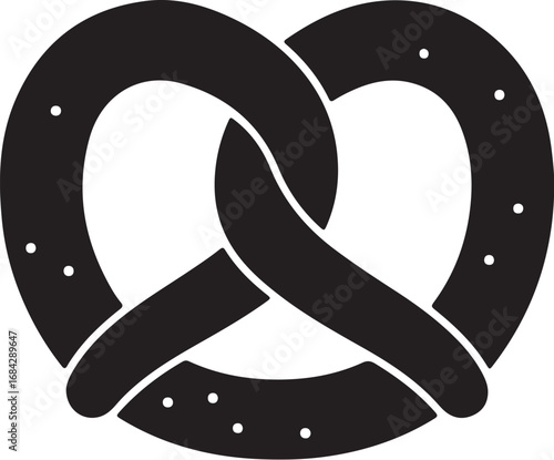 Vector art of black and white pretzel illustration